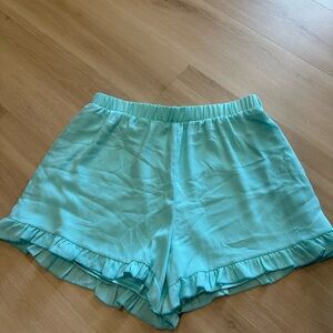 Women's Aqua Ruffle Shorts